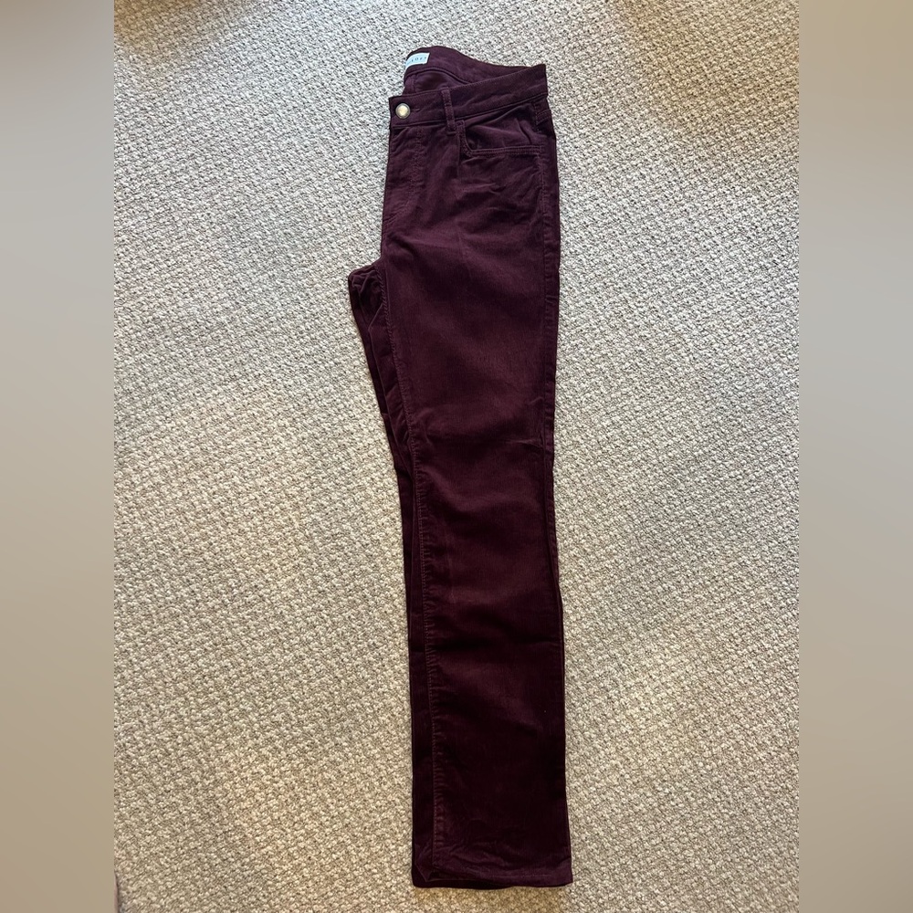 LOFT Maroon Corduroy Trousers Size 6 Curvy Straight Fit